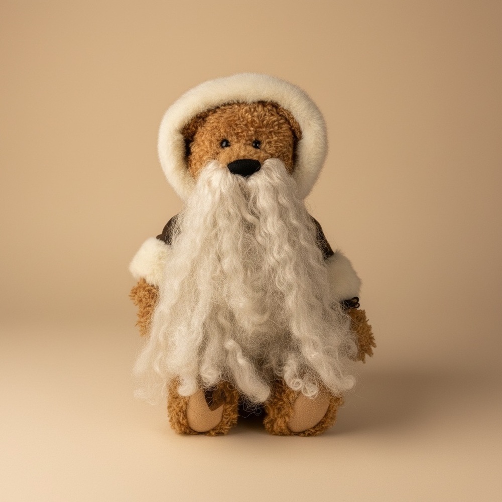 Boyds Bears Tan and White Santa Bear